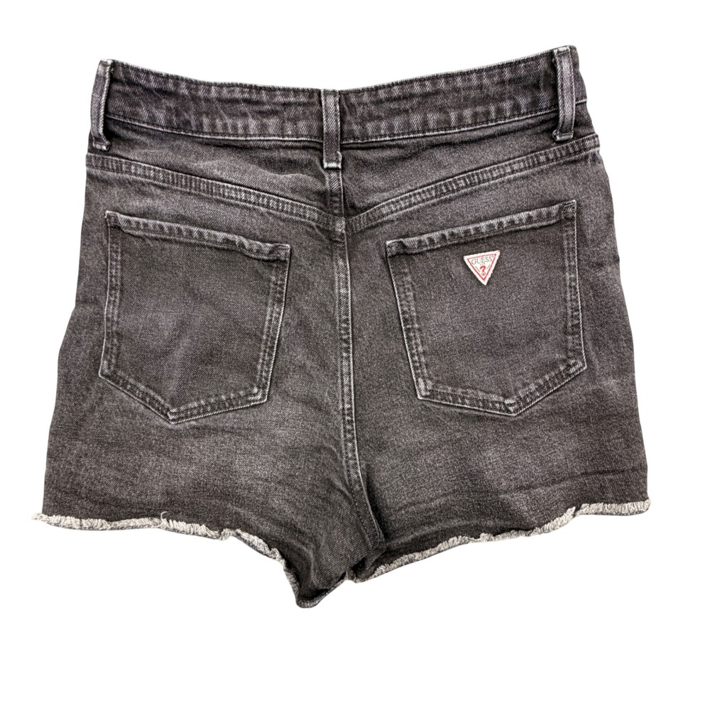Guess Womens Distressed High Rise Denim Shorts Black Washed Size 30 VTG - Picture 3 of 9